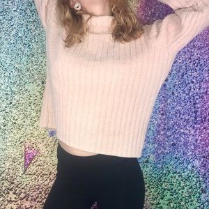 Pastel Pink Baby Pink Teddy Coat Soft Knit Sweater